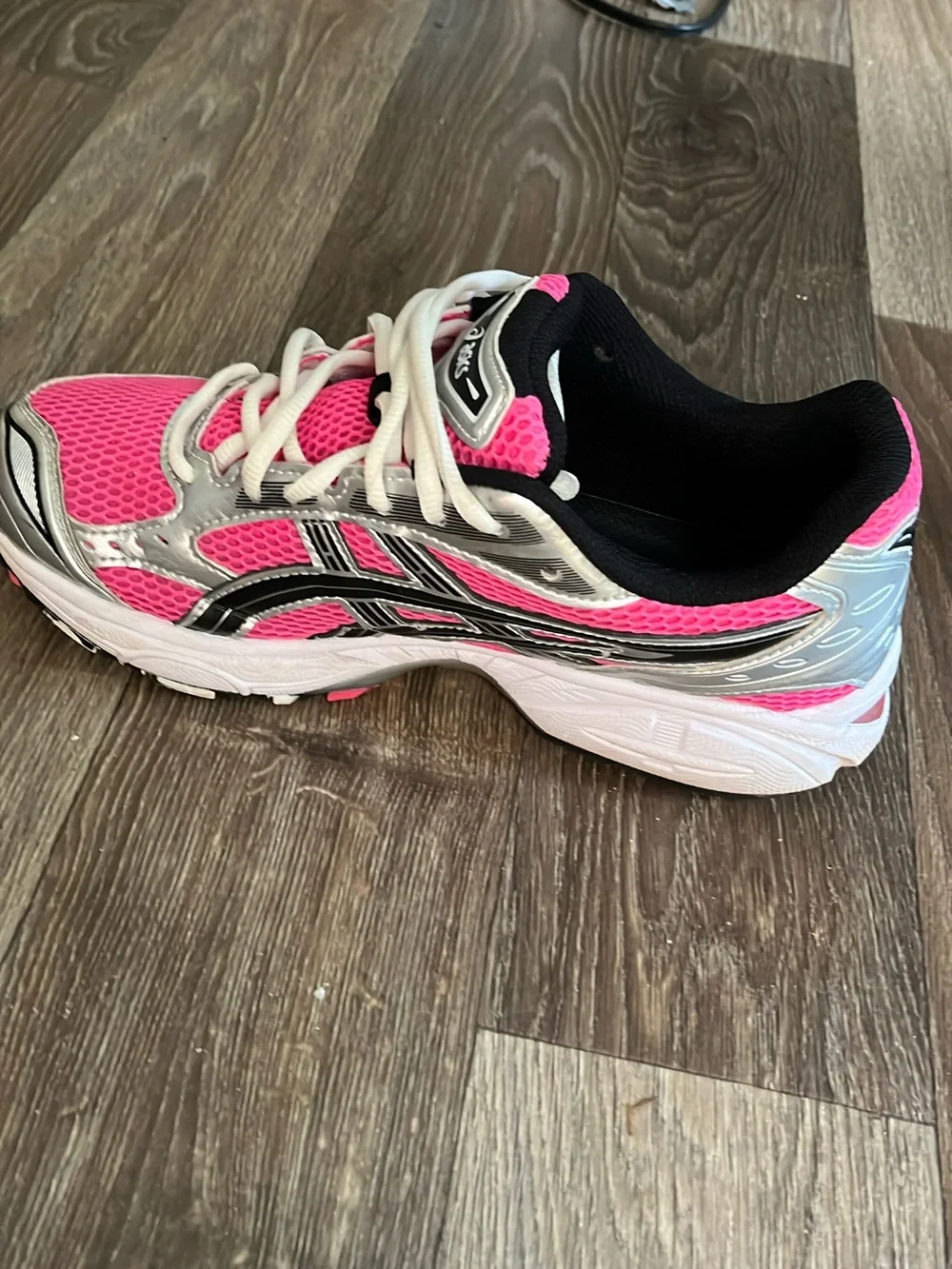 Asics Hot Pink and Silver Athletic Sneakers